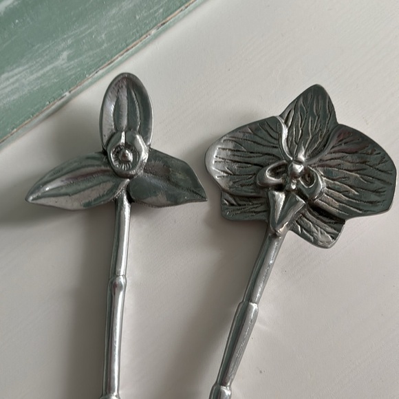 Mariposa Floral Salad Serving Utensils Made in Mexico - Picture 2 of 5